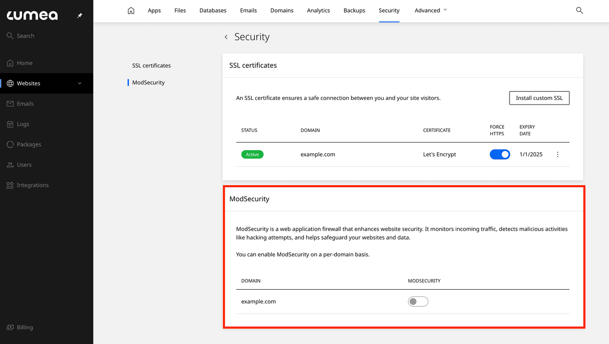 Modsecurity setup instructions