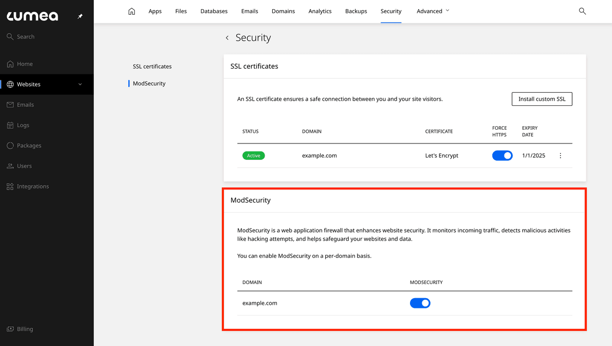 Modsecurity setup instructions